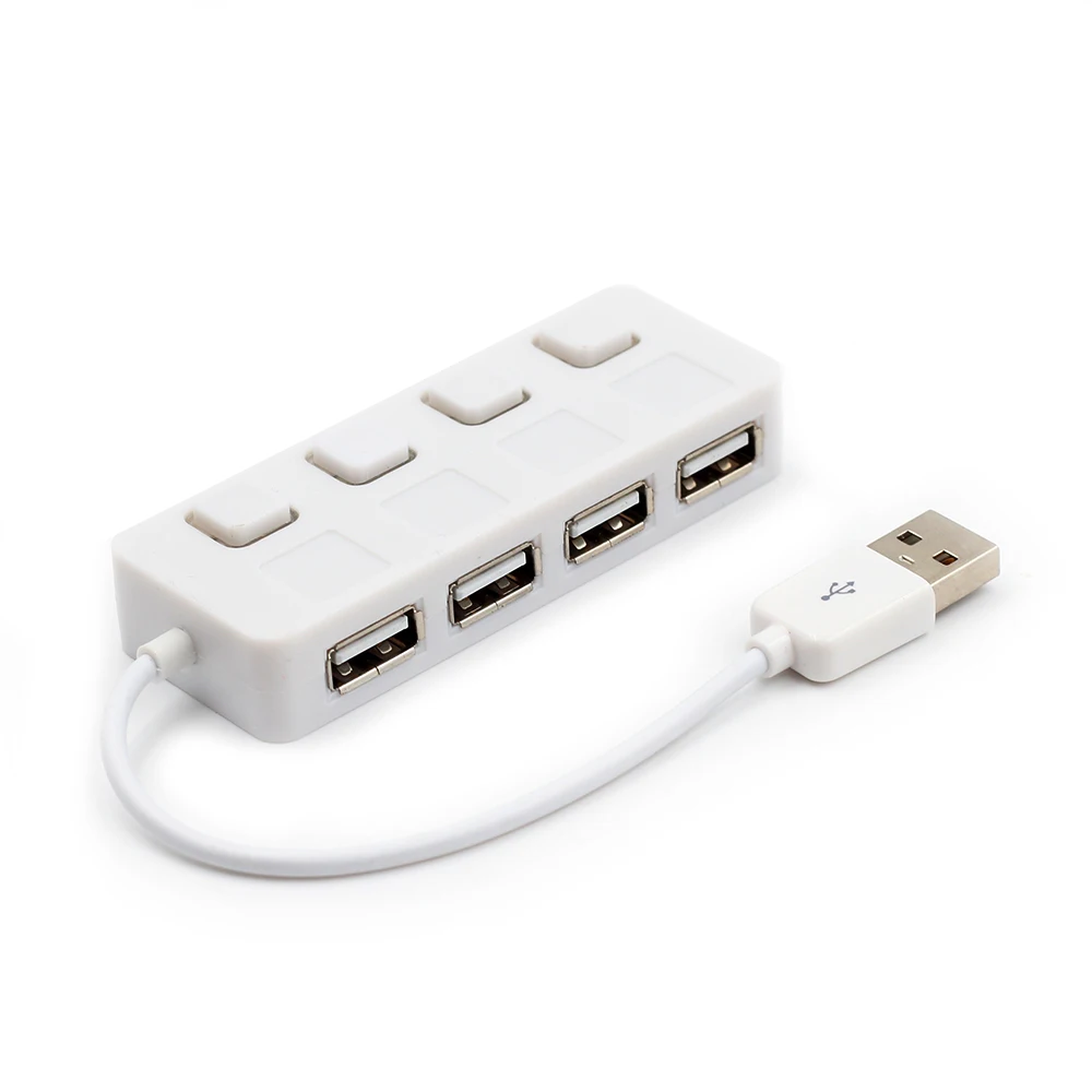 Разветвитель концентратора USB 2 0 с раздельным выключателем питания без адаптера