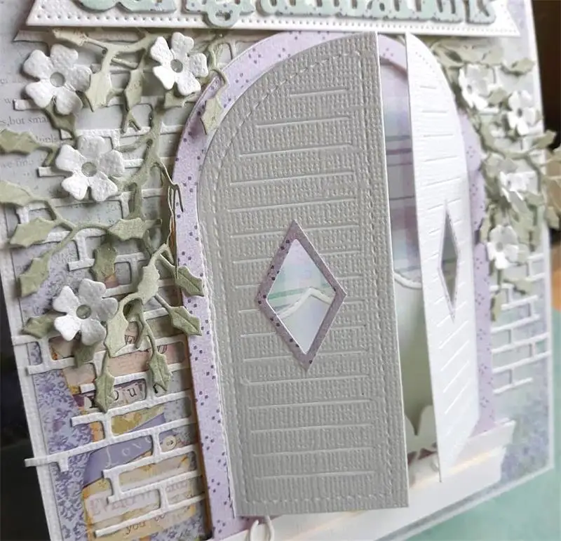 KSCRAFT оконные металлические режущие трафареты для DIY скрапбукинга/фотоальбома