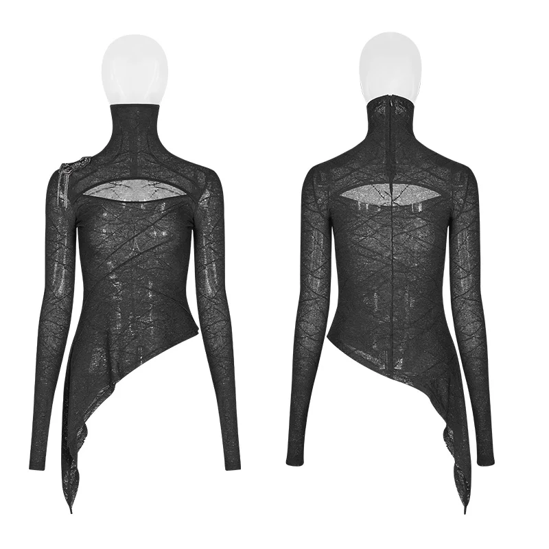 Женская футболка в стиле Панк RAVE вязаная панк тёмные красивые стильные футболки