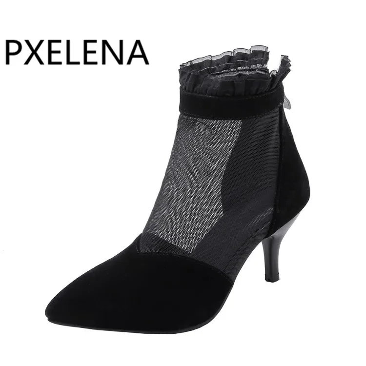 Туфли PXELENA женские с острым носком римские сандалии гладиаторы на высоком