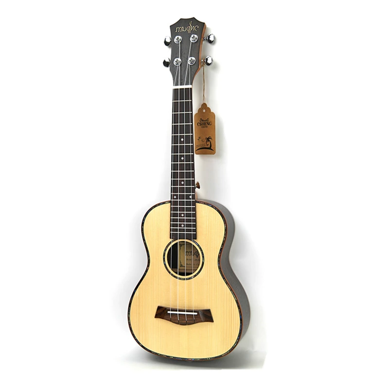 

SevenAngel 26 " Tenor Ukulele Guitar Spruce Solid Wood Top Only Ukelele Hawaiian 4 String Guitar Electric Uku with Pickup EQ