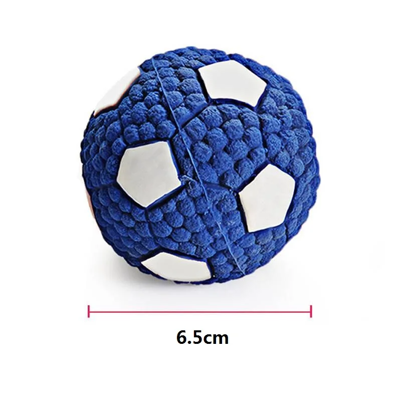 Football S Собака игрушки-Жвачки мяч для маленьких собак и кошек обучение странного звука интерактивные писклявые игрушки с принтом «Giggle мяч мягкий резиновый заполнены - Color: Football S