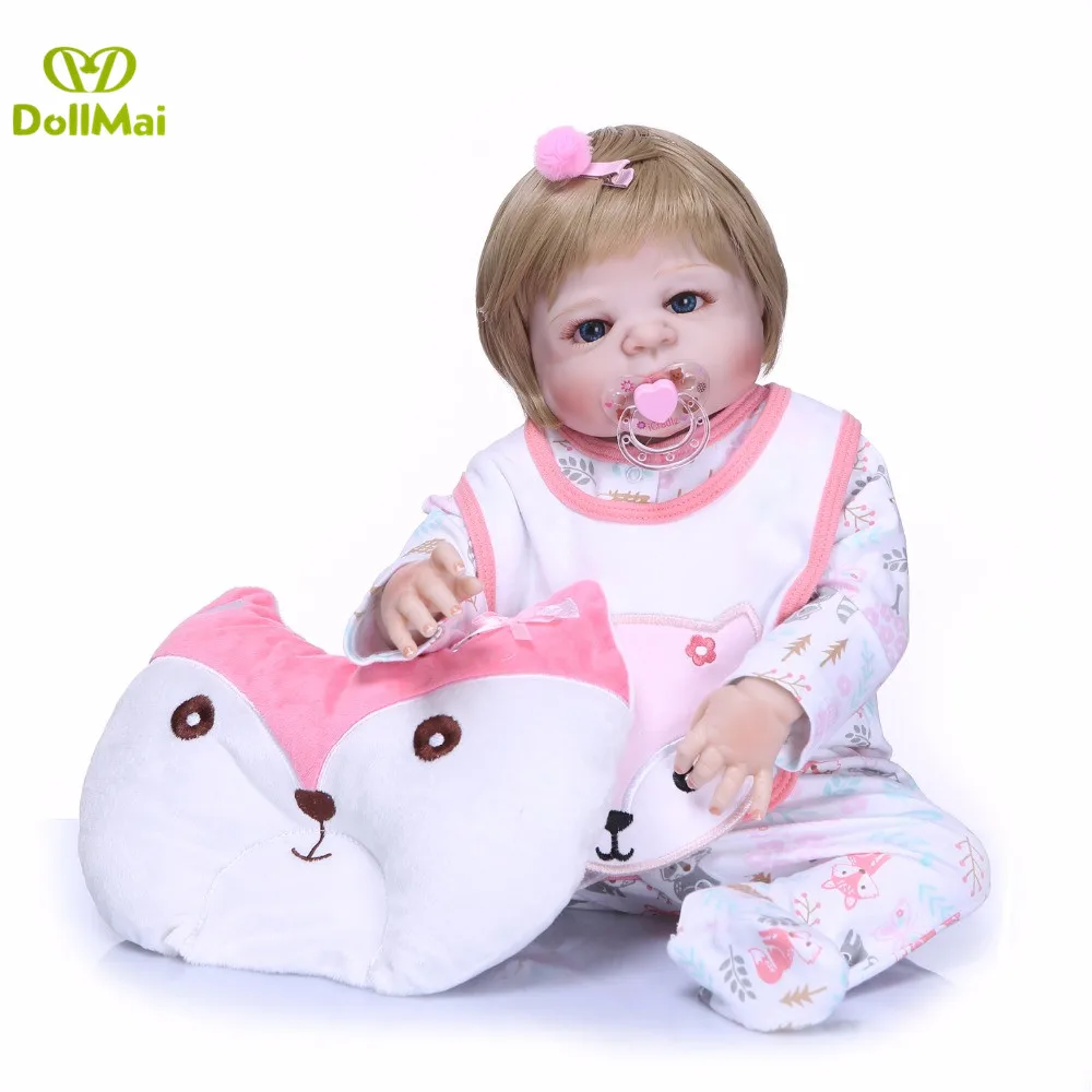 Кукла Bebe reborn 22 &quot55 см настоящие Детские полностью виниловые силиконовые куклы