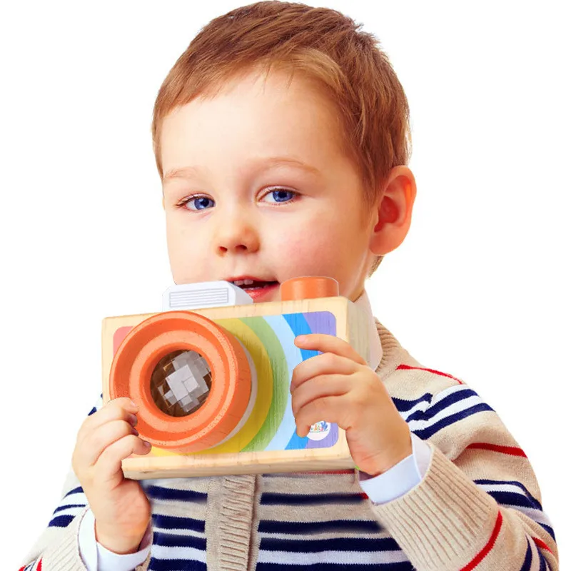 Мини Милая деревянная камера игрушки безопасная натуральная игрушка для детей