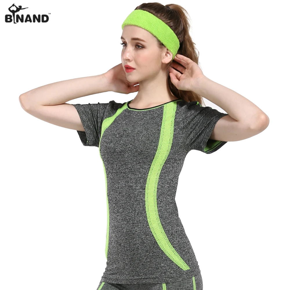 BINAND женские стильные спортивные рубашки с коротким рукавом для йоги