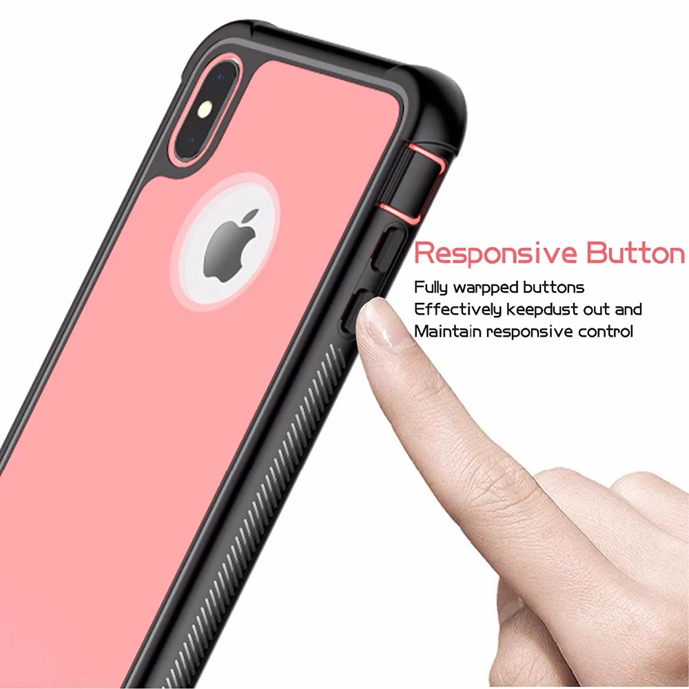 Полноразмерный прочный Чехол со встроенным защитным экраном для iPhone Xs тонкий