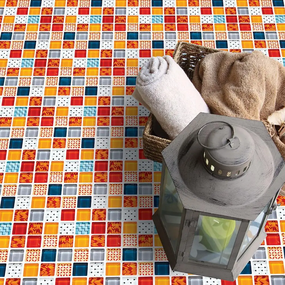 Водостойкая Нескользящая самоклеящаяся мозаичная наклейка HobbyLane 6 шт./лот для