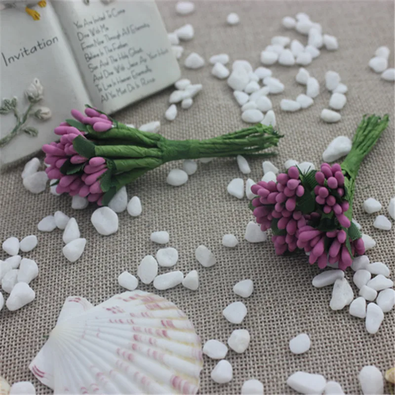 rose Red DIY новая Корейская розовая Звезда Спайк цветок розетка моделирование маленький Ягодный букет свадебные украшения 12 шт - Цвет: rose Red