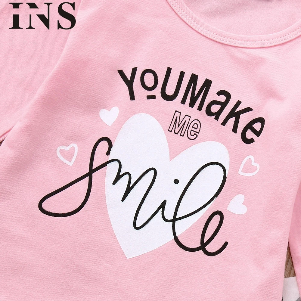 2018 new fashionNewborn Toddler Infant Baby Girls Letter Print Tops Geometric Pants Outfits Set for children L1025 | Детская одежда и