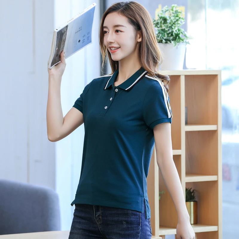 Baharcelin 2019 летняя хлопковая Футболка поло футболка Топы И Футболки для женщин и