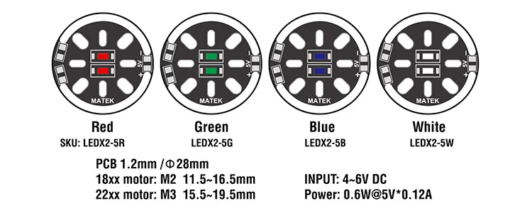 Matek X2/5V светодиодный моторный кронштейн для FPV cross Racing drone QAV250 / QAV R X Nighthawk 250 QAV210 GEX TX