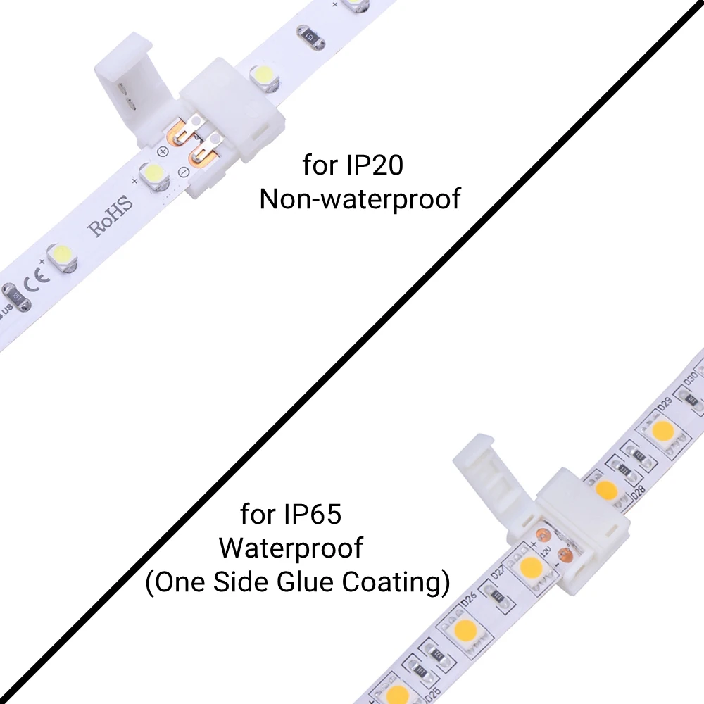 5 шт. 2/4/5 контактный разъем светодиодной ленты для 8 мм 10 12 3528 5050 5630 RGB RGBW IP20 не