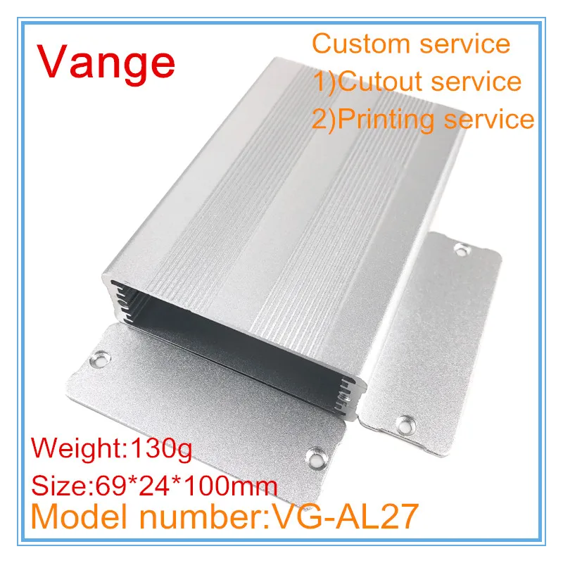 1 шт./лот серебристый Пескоструйный алюминиевый корпус 6063-T5 diy 69*24*100 мм для