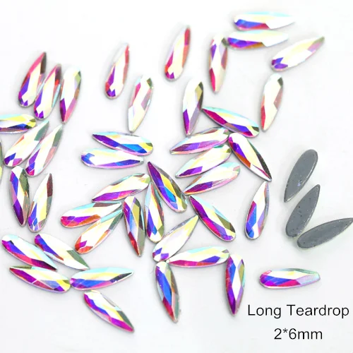 Long Teardrop 2x6mm AAAAA качественные стразы специальной формы, стразы горячей фиксации, стразы горячей фиксации Y3853 - Цвет: Long Teardrop 2x6mm