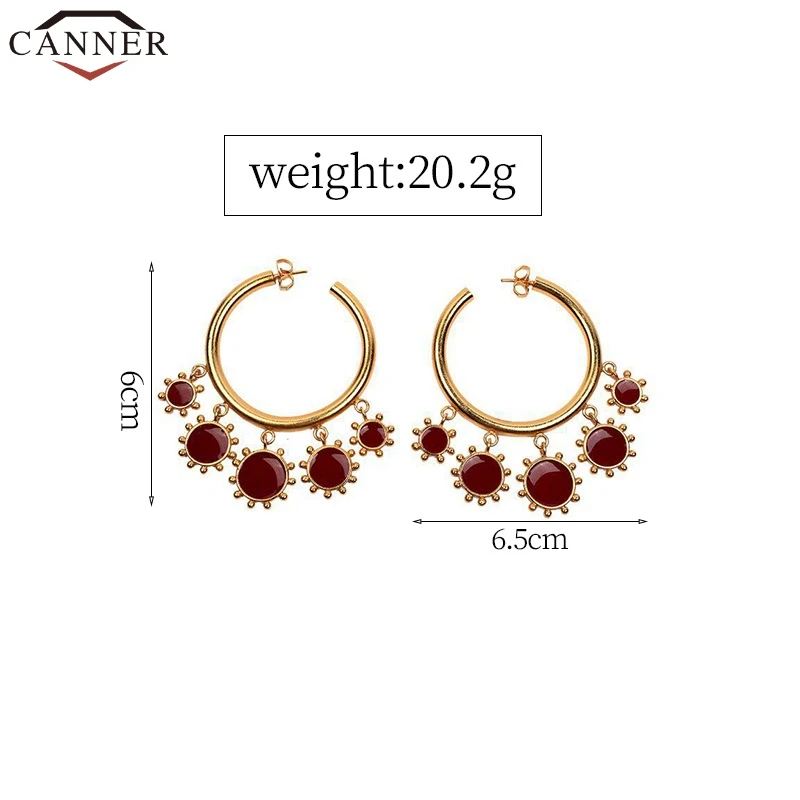 Женские серьги кольца CANNER Fashion Big круглые обруч Gold модные кольца|Серьги-кольца| |