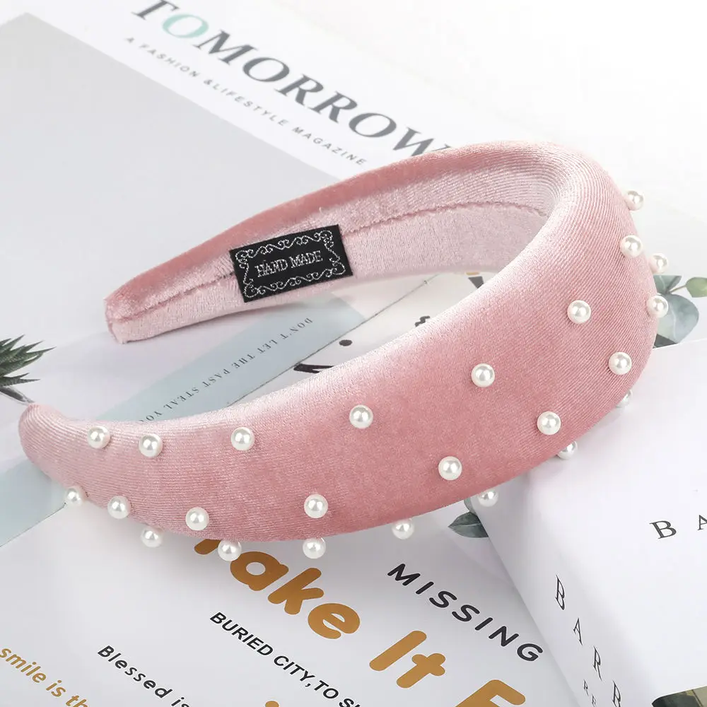 D AWAYTR бархат 4 CM мягкий резинка эластичная повязка на голову для девочек широкие Пластик модные головной убор лента для волос кольца Для женщин аксессуары для волос - Цвет: D