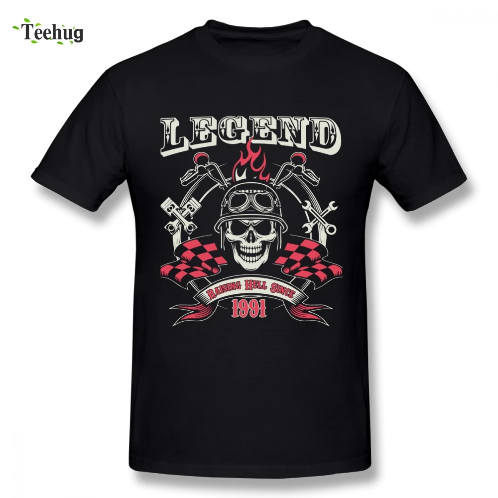 

Organnic Cotton 17th Birthday Design Legend Raising Hell Since 1991 Homme Tee Shirt For Man Funny Summer For Man