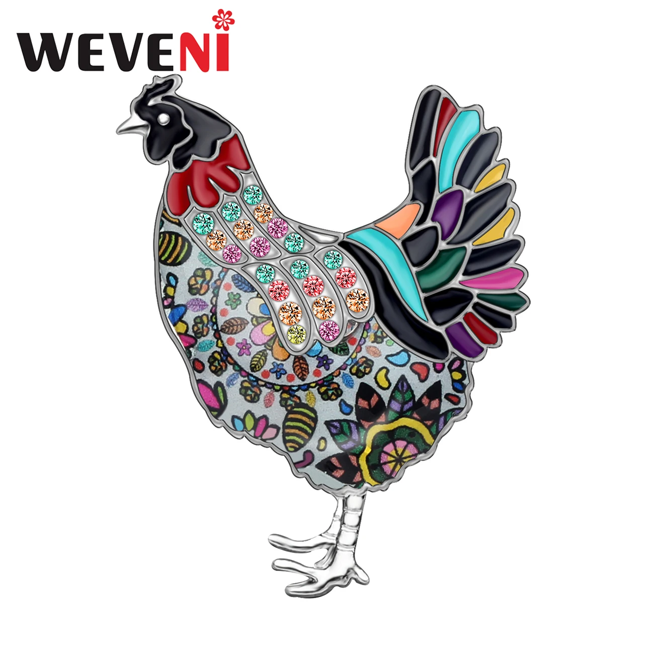 WEVENI эмалированный сплав красочная курица брошь в виде курочки одежда заколка на шарф модные забавные ювелирные изделия для женщин девочек подарок очаровательные украшения