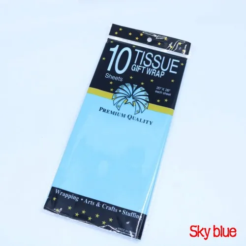 Sky blue 20 листов/упаковка папиросной бумаги 50x66 см цветок подарочная упаковка крафт бумага одежда рубашка обувь вино оберточная бумага s ручной работы поставка - Цвет: Sky blue