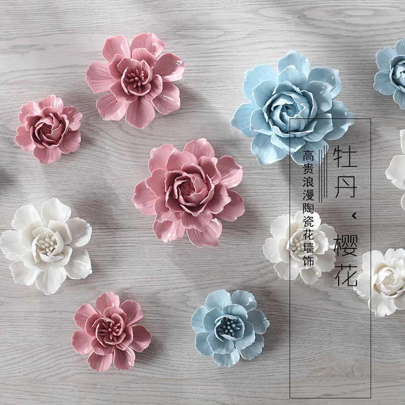 

Peony cherry decorative wall flower dishes porcelain decorative plates vintage home decor handicraft crafts room decoration