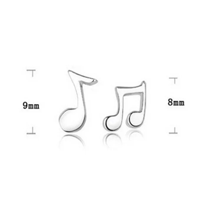 1 pair Asymmetry Musical Notes Studs Earrings For Women Jewelry Gift | Украшения и аксессуары