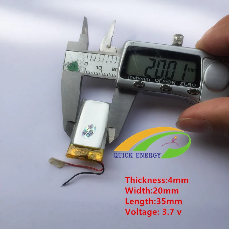 3.7V thium polymer battery / 042035/402035 250MAH MP3 MP4 Bluetooth small toys | Электроника