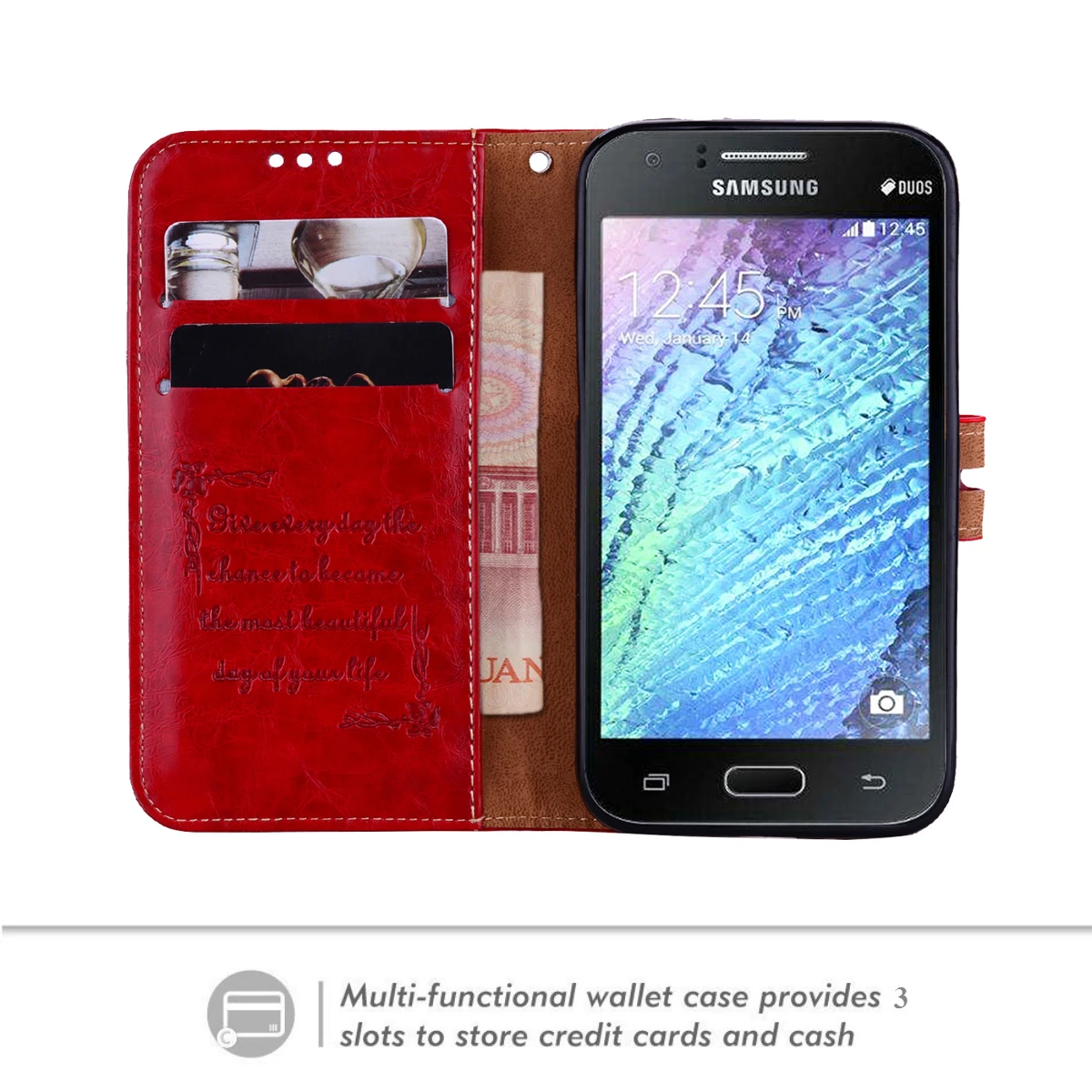 Кожаный чехол для samsung J1 Mini SM-J105H J105F цветочный флип-чехол для телефона чехол s для samsung Galaxy J105