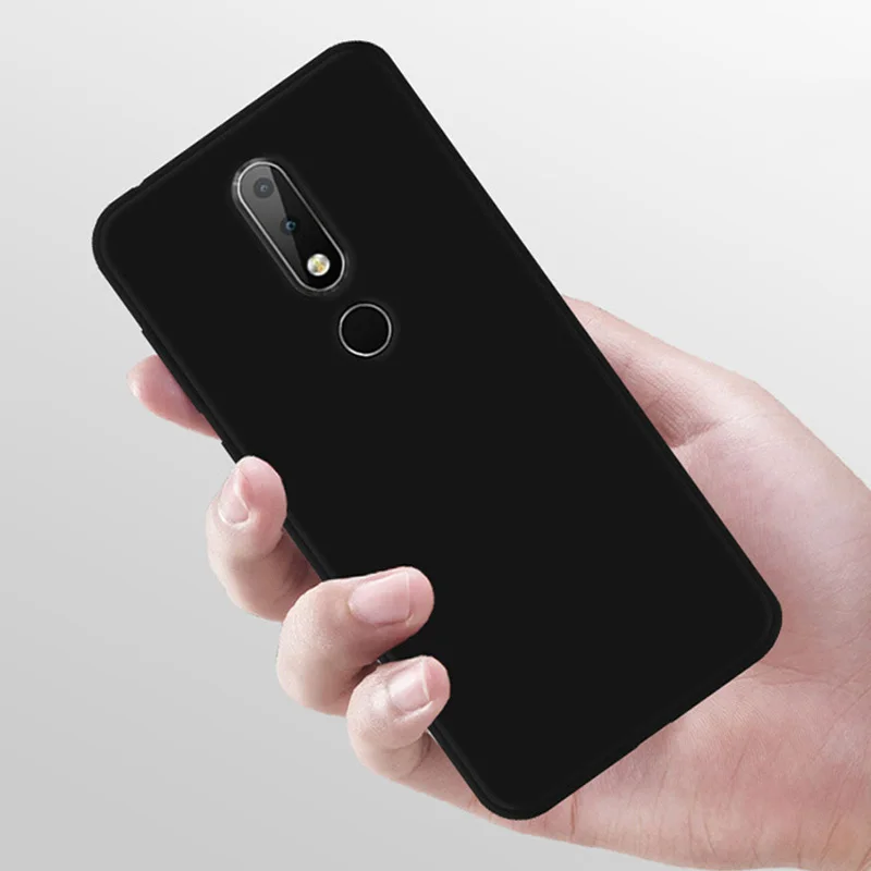 Чехол для Nokia 6 1 plus черный мягкий силиконовый чехол Nokia6.1plus телефона защитный