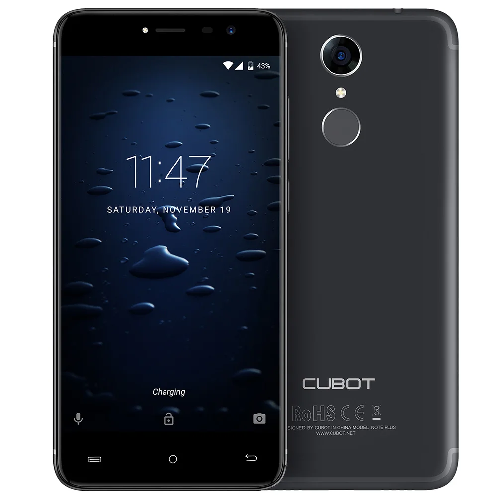 Cubot Note Plus 4G Smartphone 5.2 Inch Android 7.0 MTK6737T Quad Core 3GB RAM 32GB ROM 13.0MP Rear Camera Fingerprint Scanner | Мобильные