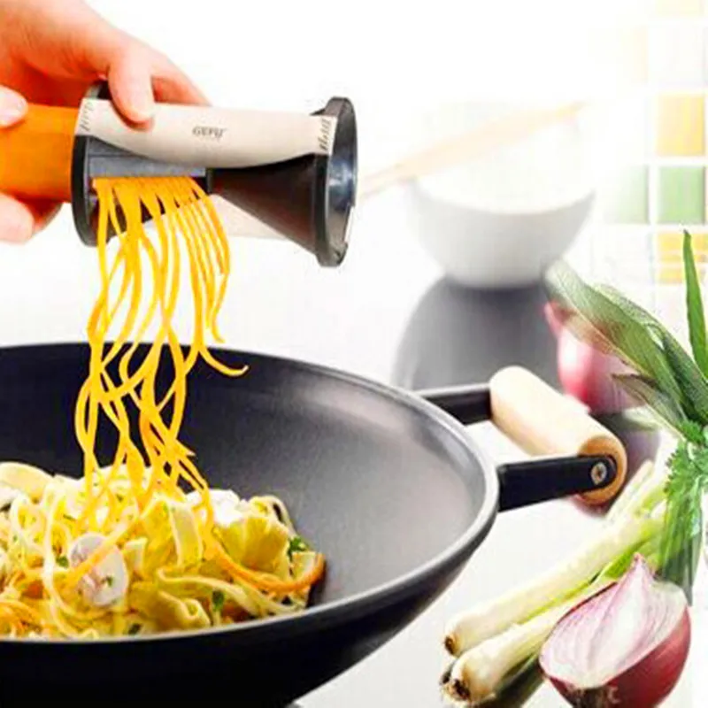 Кухня комнаты Spirelli Терка для овощей Julienne спираль Удобная ломтерезка овощи Spiralizer