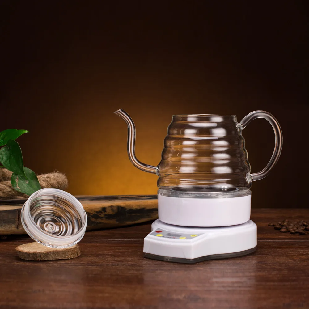 Classic Pour Over Drip Coffee Kettle Fast Heating High Boron Silicon Glass Tea Pot (0.8 Liter) | Бытовая техника