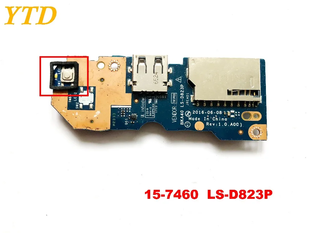 Оригинальный Для DELL 15-7460 7460 USB доска Рид плата переключателя кнопки питания LS-D823P
