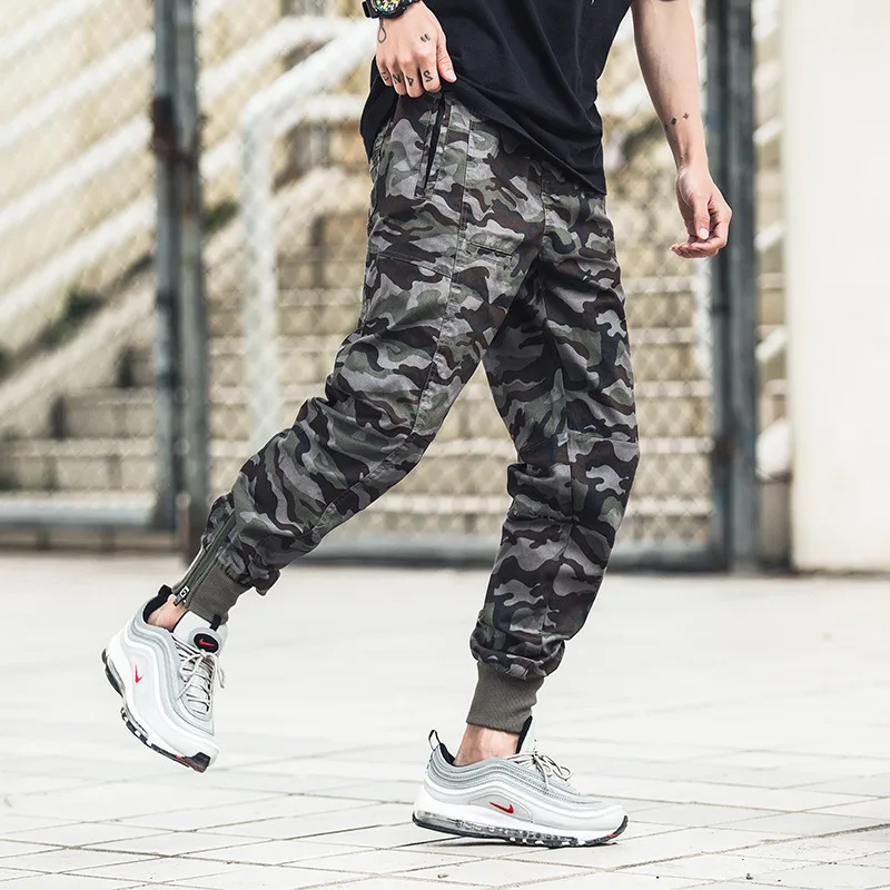 Мужские камуфляжные штаны-шаровары с эластичной резинкой на талии мужские