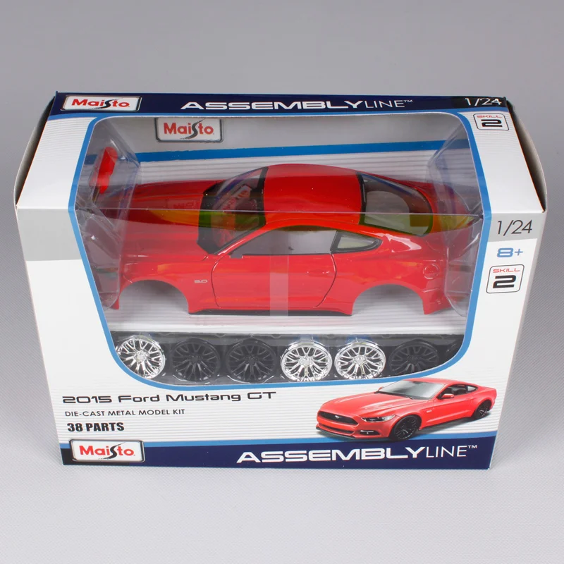 Сборная модель автомобиля Maisto 1:24 2015 Ford Mustang GT 5 0 литой автомобиль сделай сам новая