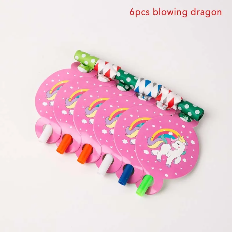Blowing Dragon Одноразовая посуда для вечеринок с единорогом, радужная тарелка с единорогом, бумажные салфетки с рисунком лошади, украшение для детской вечеринки на день рождения - Цвет: Blowing Dragon