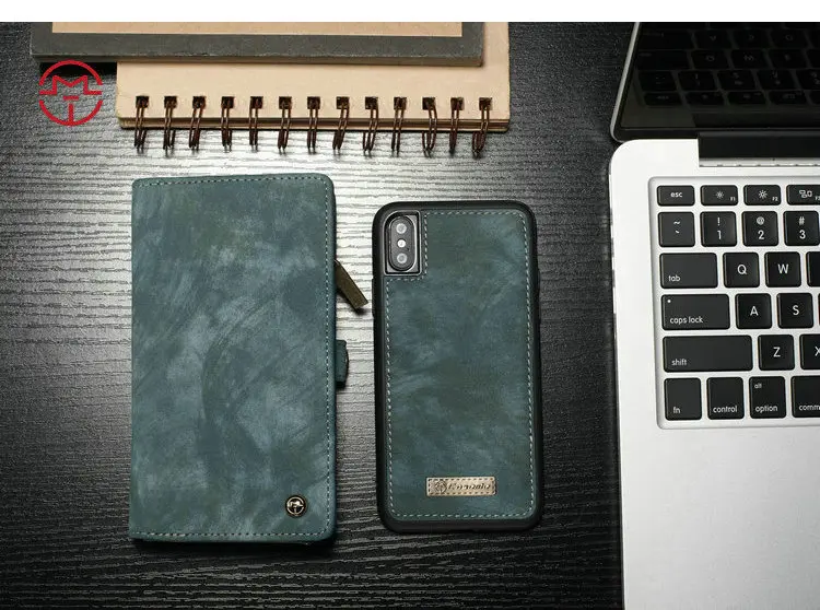 Caseme PU кожаный чехол-кошелек для IPhone X Xr XsMax многофункциональный съемный магнитный Телефон чехол для iPhone 6 6s 7 8 plus кошелек