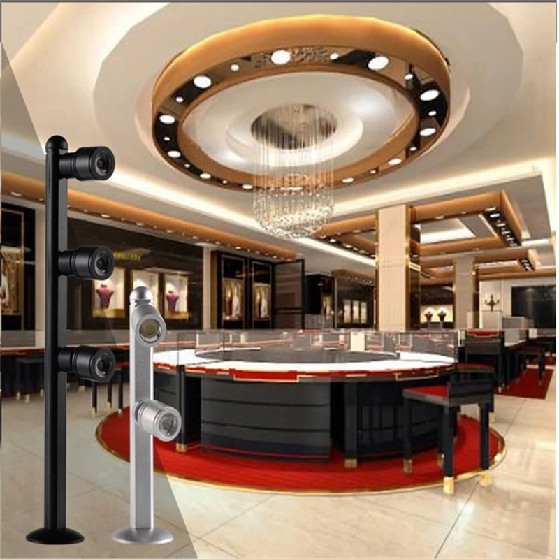 2 головки 360 градусов Вт Светодиодная лампа для шкафа 85 В переменного тока стойка