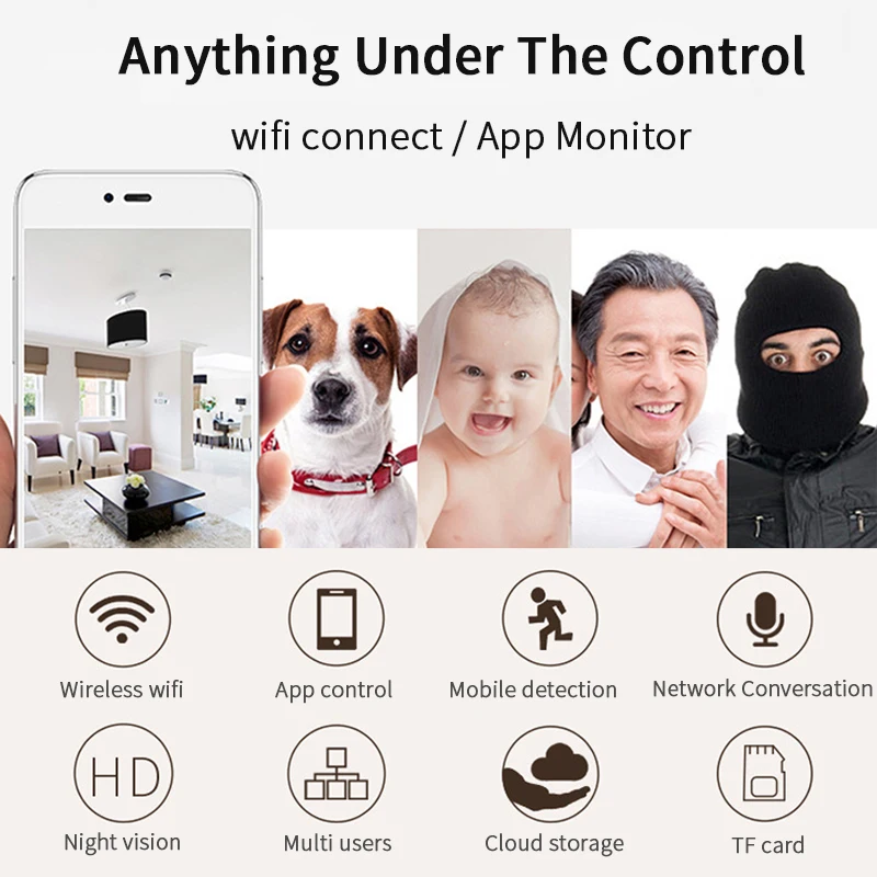 OUSU мини камера безопасности ip wifi беспроводная 1080P CCTV наблюдения ночное видение