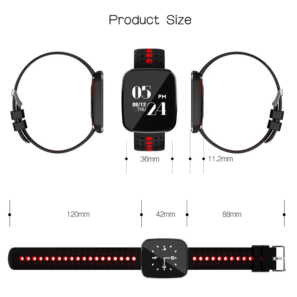 KAISGO V6 Smart Watch OLED HD Screen Fitness Tracker Smartwatch Heart Rate Blood Pressure Monitor Sports Bracelet | Электроника
