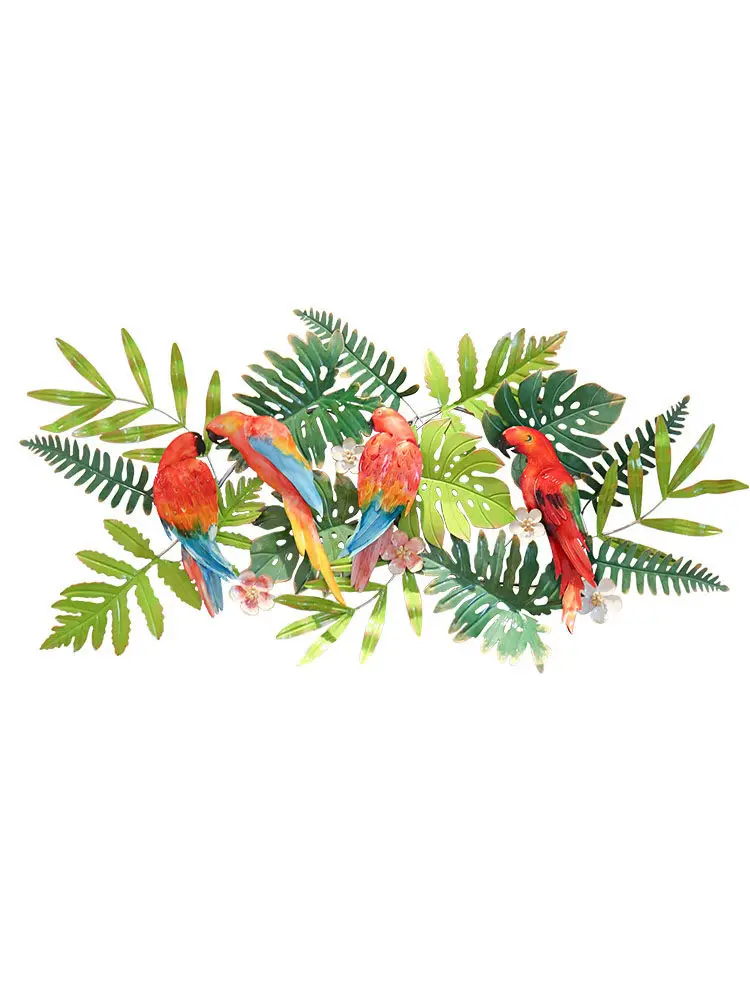 Креативные кованые тропические цветы птицы настенное украшение для дома крыльца