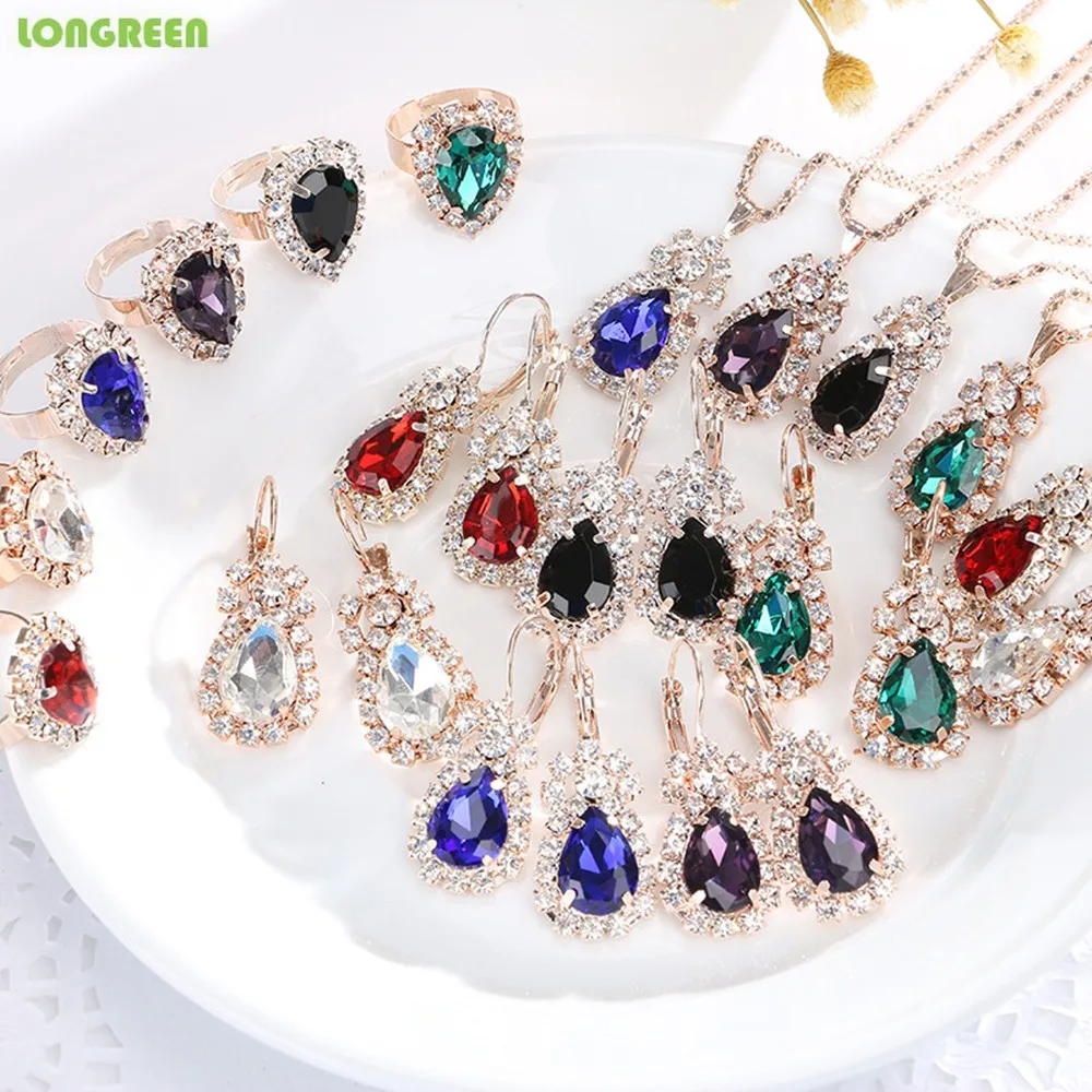 Набор свадебных украшений с кубическим цирконием для женщин и девушек ожерелье