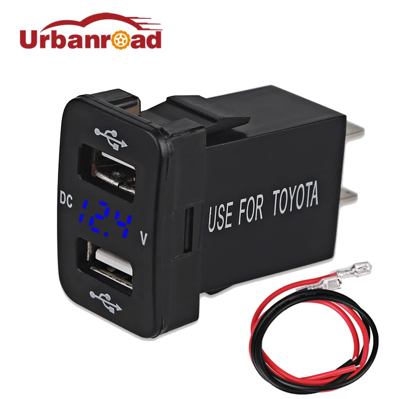 Urbanroad 12 В двойной USB разъем измеритель напряжения автомобильное зарядное