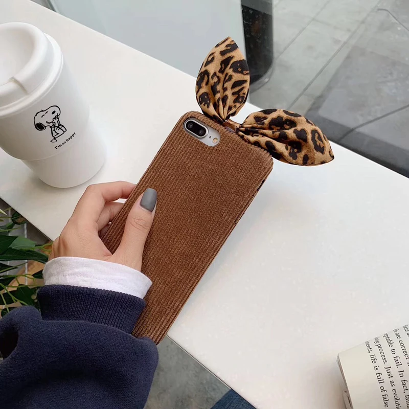 Кроличьи уши чехол для телефона iphone XS XR XS MAX Bunny Вельветовая ткань мягкая задняя крышка для iphone 6 6s plus 7 8 plus