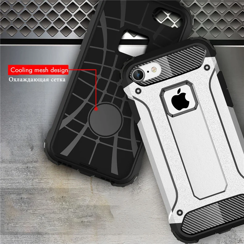 Сверхмощный защиты armor чехол для телефона iPhone 6 S 7 8 Plus X 5S SE 5 плюс ударопрочный