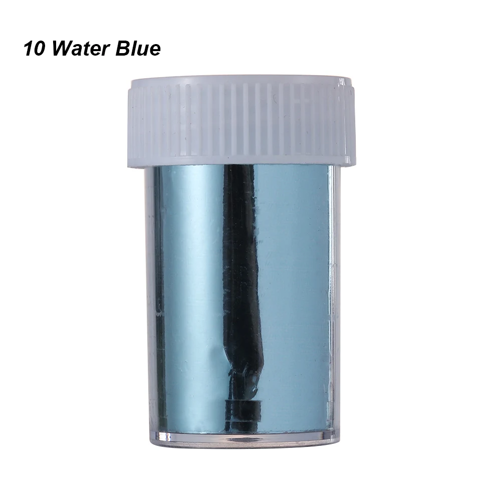 10 Water Blue 1 рулон 3D сделай сам металлическая фольга для ногтей Серебряный голографический Маникюр 14 цветов переводные наклейки для нейл-арта инструменты для красоты - Цвет: 10 Water Blue
