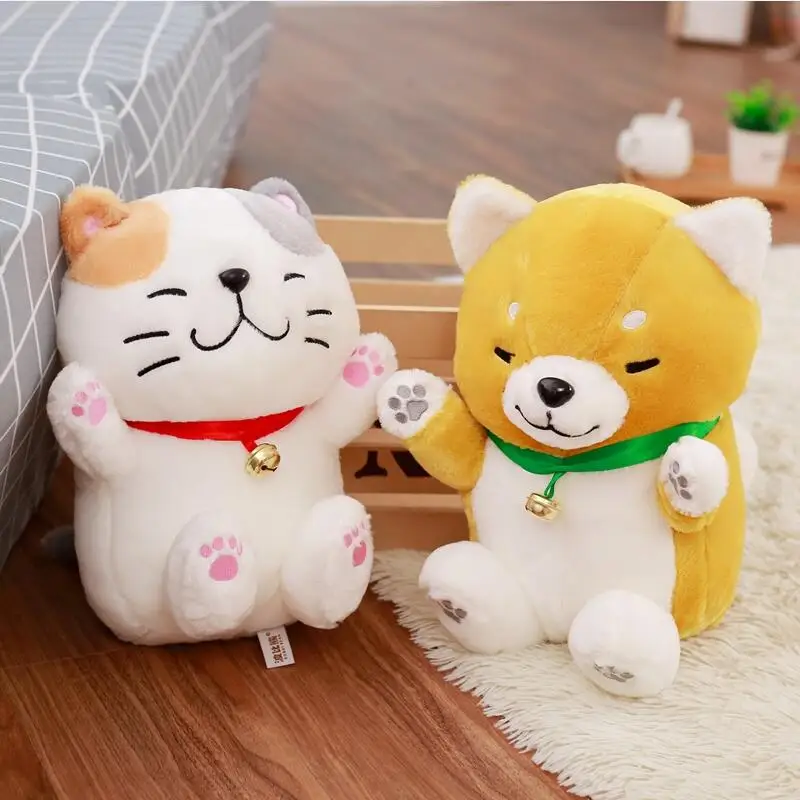 

1pc 30/40cm Kawaii Shiba Inu Lucky Cat Plush Toys Cute Animal Soft Stuffed Doll Birthday Presents For Children Kids