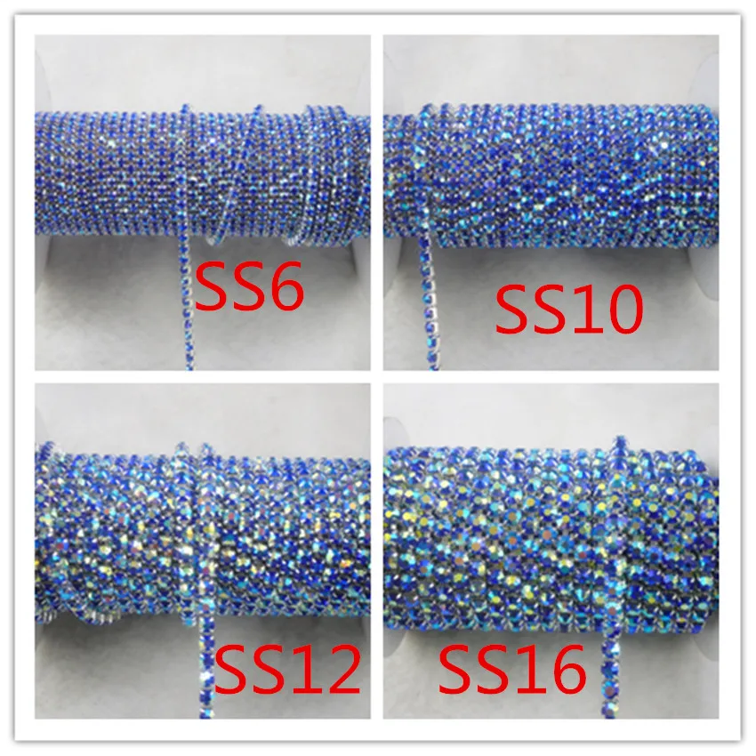 Модная аппликация сапфировый синий AB стеклянный кристалл горный хрусталь