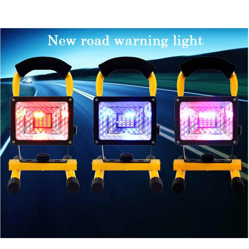 en Ucuz 24 LED Sel Işıkları Taşınabilir Araç Çalışma Işığı Şarj Edilebilir Projektör Kolu Acil Spot Renk Değişimi 10 W Bahçe Zemin