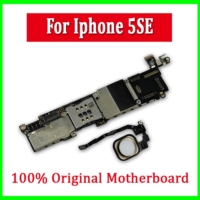 Золото материнскую плату для iphone SE с Touch ID 100% оригинальный разблокированная
