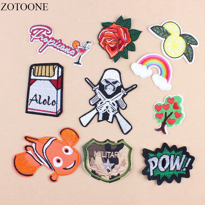 ZOTOONE WOW набор патчей с буквами мультфильмов Дешевые Вышитые милые патчи утюгом на